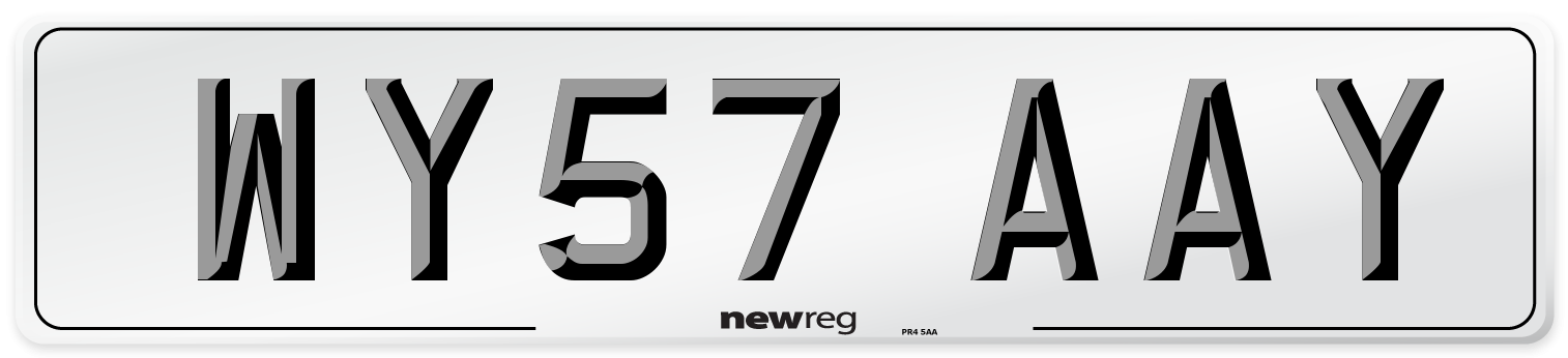 WY57 AAY Number Plate from New Reg